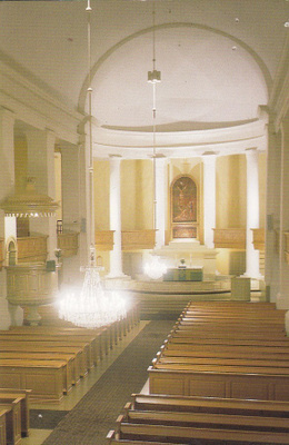 KIRKKOKORTTI - LEPPÄVIRRAN KIRKKO - SISÄKUVA