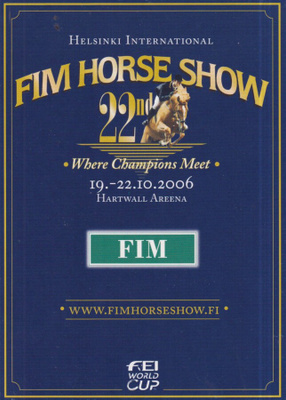 Helsinki, Hartwall Areena, Horse Show 2006  ,  e101