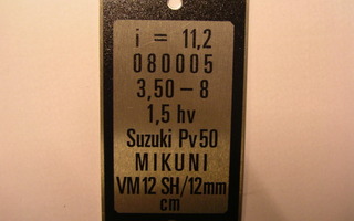 suzuki pv50 tyyppikilpi 080005
