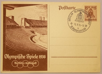 Berliinin olympialaiset 1936 Saksa ehiöt kisaleimalla