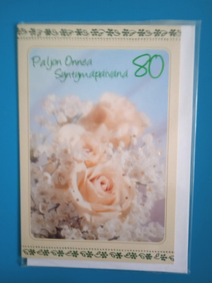 2-OSAINEN KORTTI - 80 V -PALJON ONNEA SYNTYMÄPÄIVÄNÄ