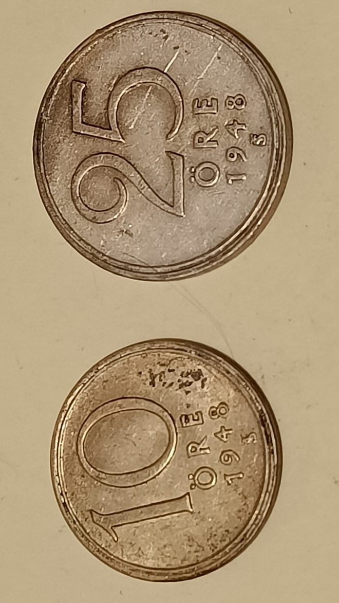 Ruotsi 10 ja 25 ö 1948 hopia