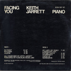 KEITH JARRETT - FACING YOU - LP - pikkukuva 2