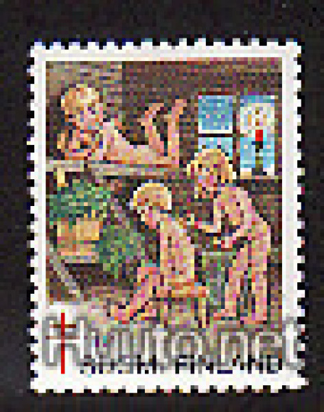 Suomi Joulumerkki 1981, Lapset joulusaunassa