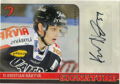 2014-15 Cardset KRISTIAN NÄKYVÄ JYP Signature nimmari