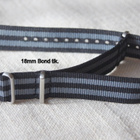 Nato 18mm Bond musta/harmaa - tikattu - pikkukuva 1