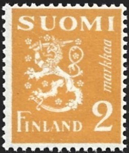 1943 M-30 Leijona 2 mk keltainen ** Lape 263 b LSP Lm3