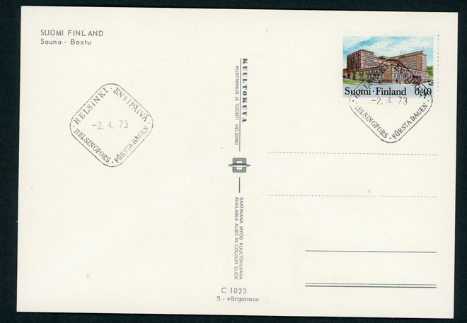 FDC 1973 Yleismerkki 0,40 mk kortilla