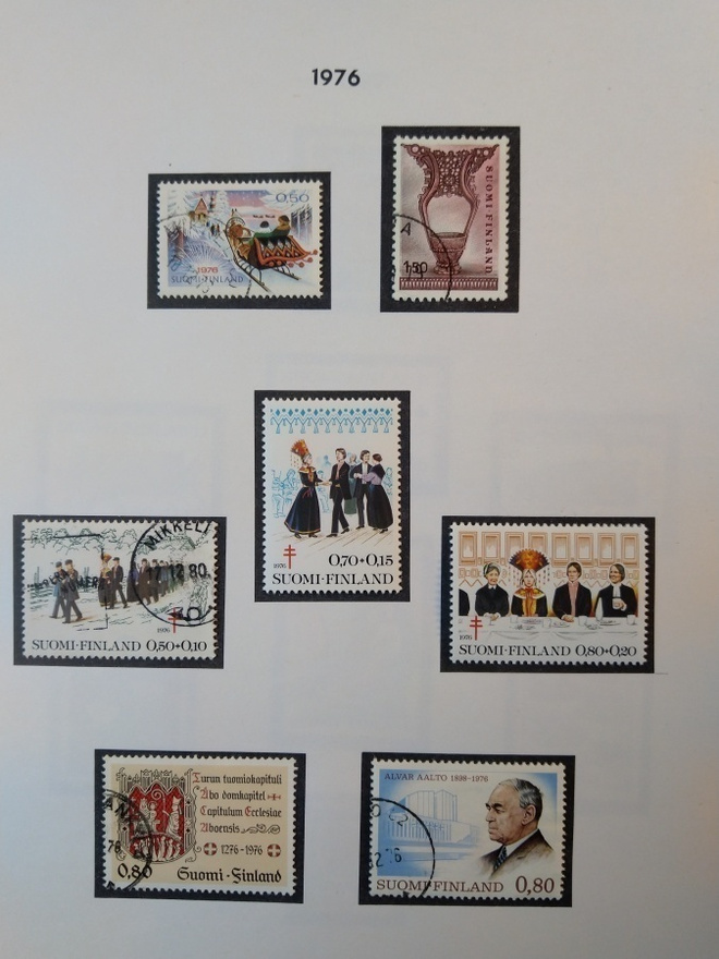 1976 Suomi postimerkki 7 kpl