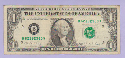 USA 1 Dollar v.1988 P-480b (B=New York)