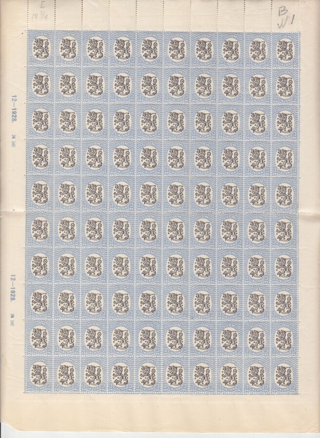 M17 arkki 3 mk postitorvi 12-1928-No 146 vasen.