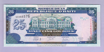 Haiti 25 Gourdes v.2014 UNC P-266