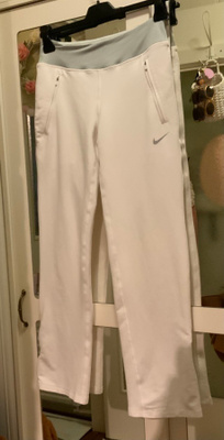NIKE DRI FIT valkoiset treeni housut S