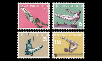 Liechtenstein 353-6 ** Urheilu voimistelu (1957)
