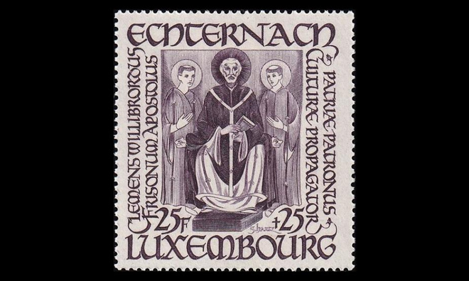 Luxemburg 422 ** Jälleenrakennus 25+25 Fr (1947)