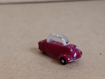 Messerschmit KR200 miniauto 1959 punainen 1:87 I.M.U.