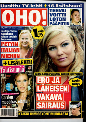 OHO n:o 38 2003 + Lisälehti Tähtisumua. Sanna. Taina. Virpi.