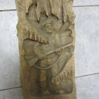 VANHA PUUVEISTOS V 1966 koko n 45 x 24 cm SIGN - pikkukuva 1