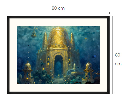 Uusi uniikki Atlantis art print taulu 60 cm x 80 cm