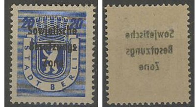 SBZ-DDR Mi 205 päällepainaman tarttuma ++