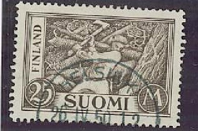 1930 25mk puunhakkaaja lähesloisto HELSINKI -50