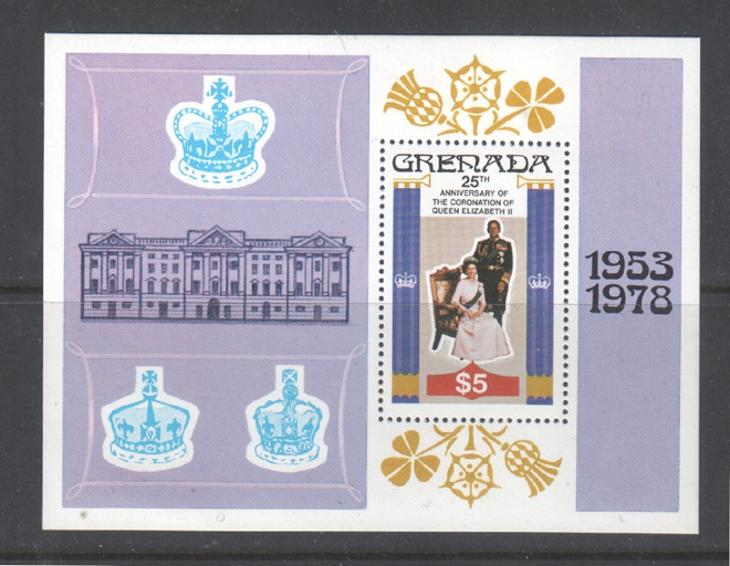 Grenada 1978 queen elisabet blokki postituoreena.
