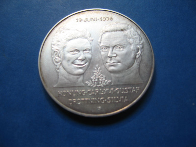 Ruotsi 50 kruunua hopea juhlaraha Häät - 1976