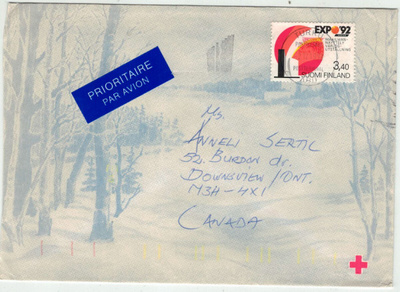 1992 EXPO92 kirje Kanadaan