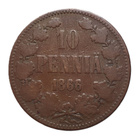 10 Penniä 1866 - Variantti 1.6 Päällelyönti - harvinainen!! - pikkukuva 1
