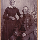VANHA Kabinetti Valokuva Mies + Mitali 1890-l Tanska - pikkukuva 1