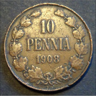 1908 10 penniä kl6 - pikkukuva 1