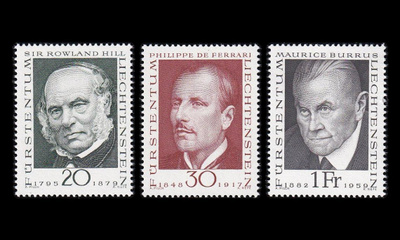 Liechtenstein 503-5 ** Filatelian pioneereja (1968)