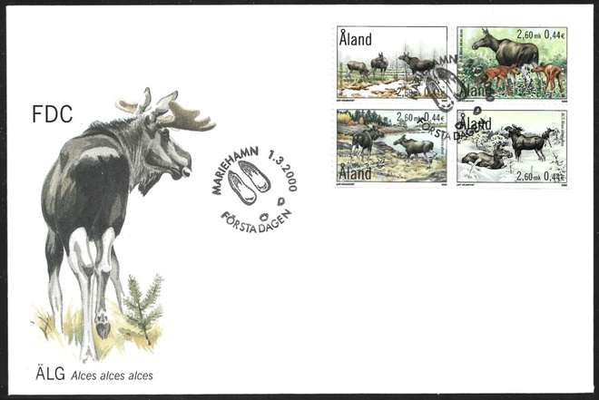 FDC Åland 2000  ÅV 8  Hirvet  LaPe ÅL 171-174