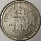 Britania. 6 pence 1940 hopea. - pikkukuva 2