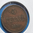 5 PENNIÄ 1899, melko hyvänä säilynyt keräilykappale! - pikkukuva 3
