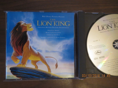 The Lion King Original Motion Picture Soundtrack CD