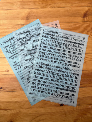 Letraset siirtokirjainarkkeja Clarendon
