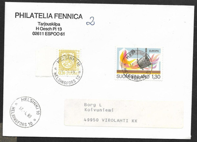 Postilähetys - Eurooppa 1983 (LAPE 924) Hki 10 17.4.89
