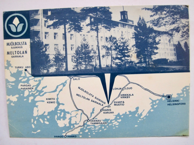 VANHA Postikortti Meltola Karjaa Raasepori 1960-l