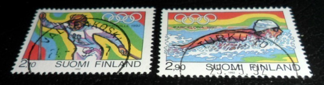 LAPE 1157-1158 OLYMPIAKISAT 1992 LOISTO LEIMATTUNA