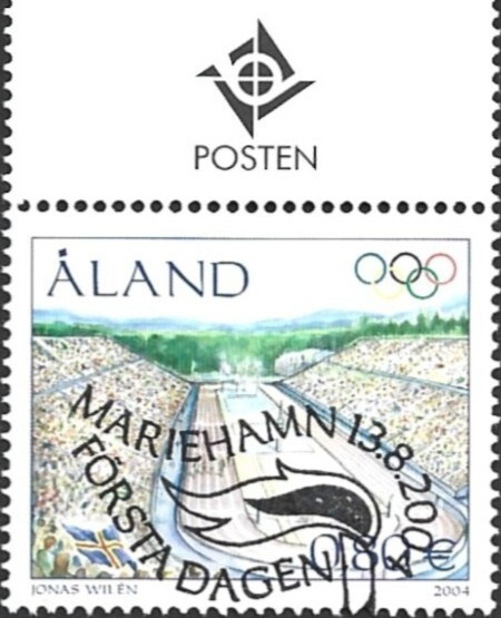 Ål 2004 Olympialaiset 0,80 € välilöpari logo EPL LaPe 240