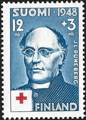 1948 Punainen Risti J. L. Runeberg 12 + 3 mk **  LaPe 347