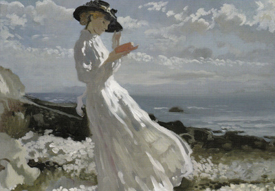 Sir William Orpen: Nainen lukee meren rannalla