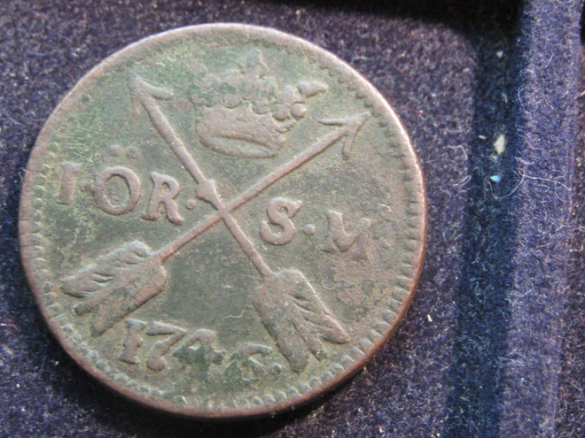 1 öre 1746. Frederik I. Ruotsi-Sweden