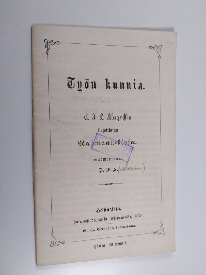 C. J. L. Almqwist : Työn kunnia