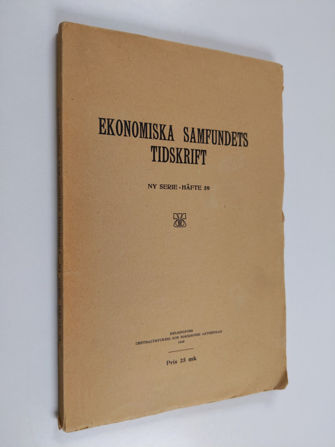 Ekonomiska samfundets tidskrift - Ny serie - Häfte 59