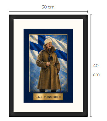 Uusi Mannerheim art print kehystetty 30 cm x 40 cm