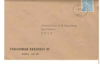 Oulaineni,  v. 1962  firmakuori kotiseutukeräilijälle