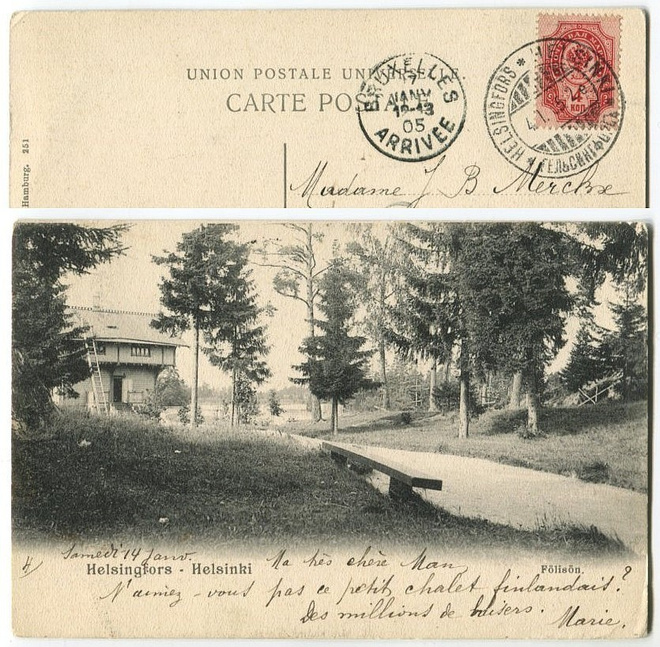 Helsinki Seurasaari (Fölisön), kulkenut 1905