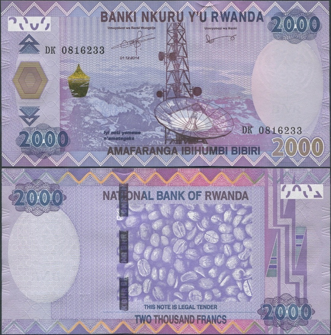 Ruanda Rwanda 2000 Francs 2014 (P-40) UNC